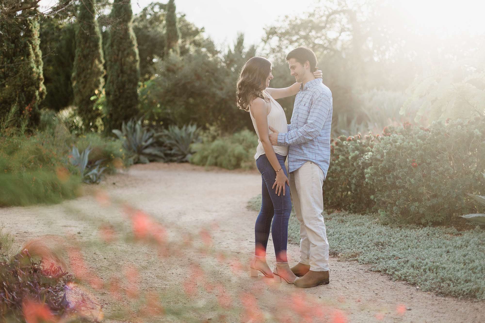 Hermann Park engagement session centennial gardens